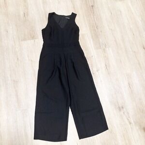 Banana Republic Black Sleeveless V-Neck Wide-Leg Jumpsuit